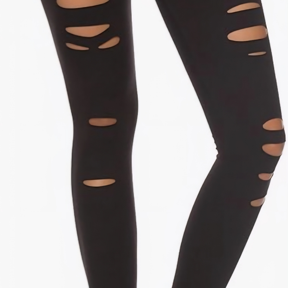 DIBAOLONG Women's yoga pants.  Black Ripped Leggings